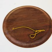 Red circular wall mirror 45x45cm Germany 1970s