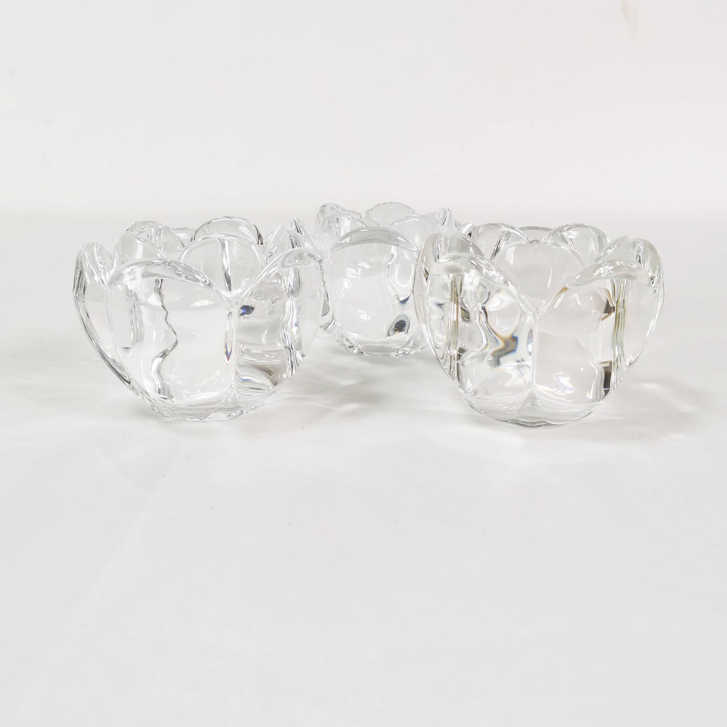 Crystal candlesticks, Royal Copenhagen, Denmark, 1980s.