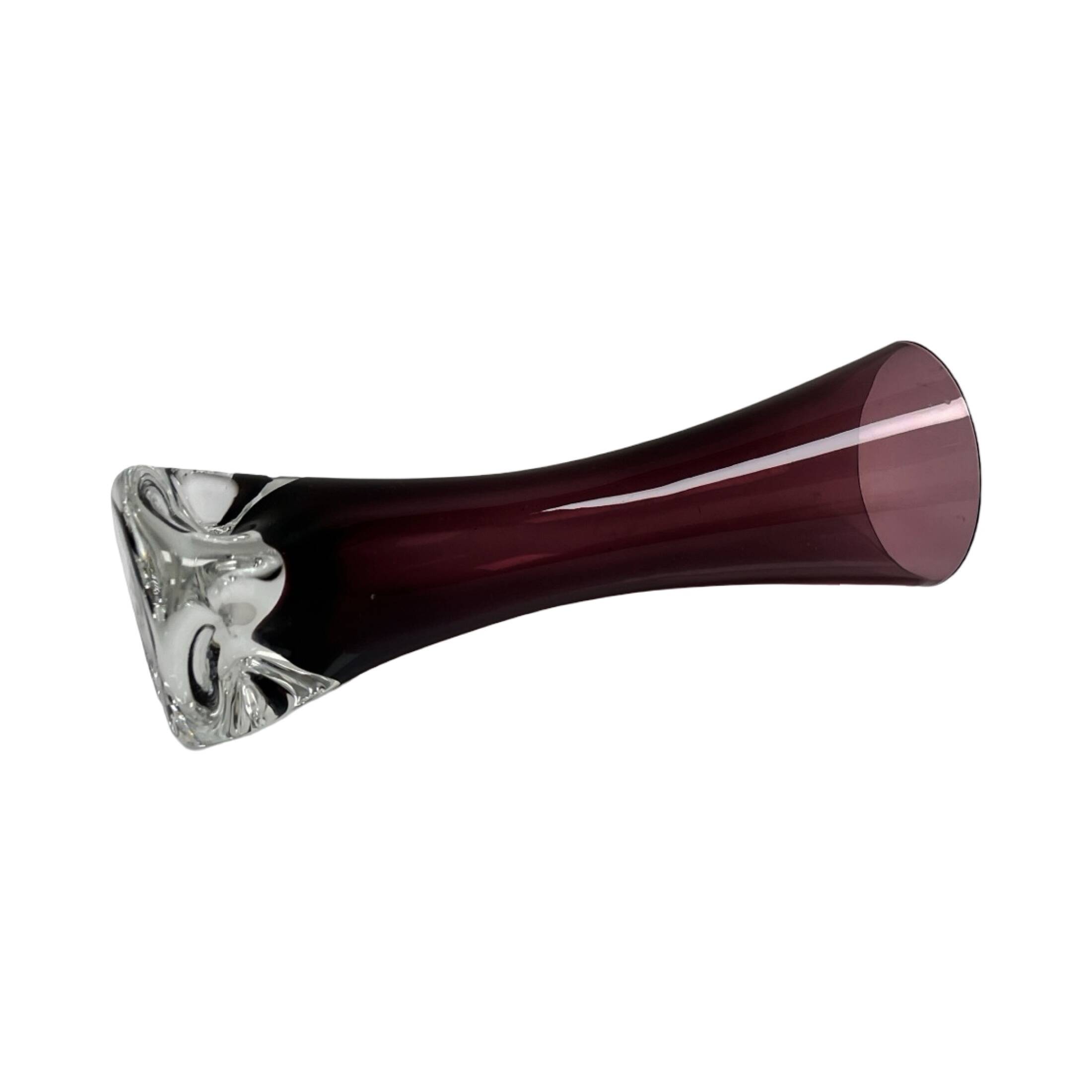 Ingrid Glashütte "Lord Nelson" burgundy vase, Germany 1960s