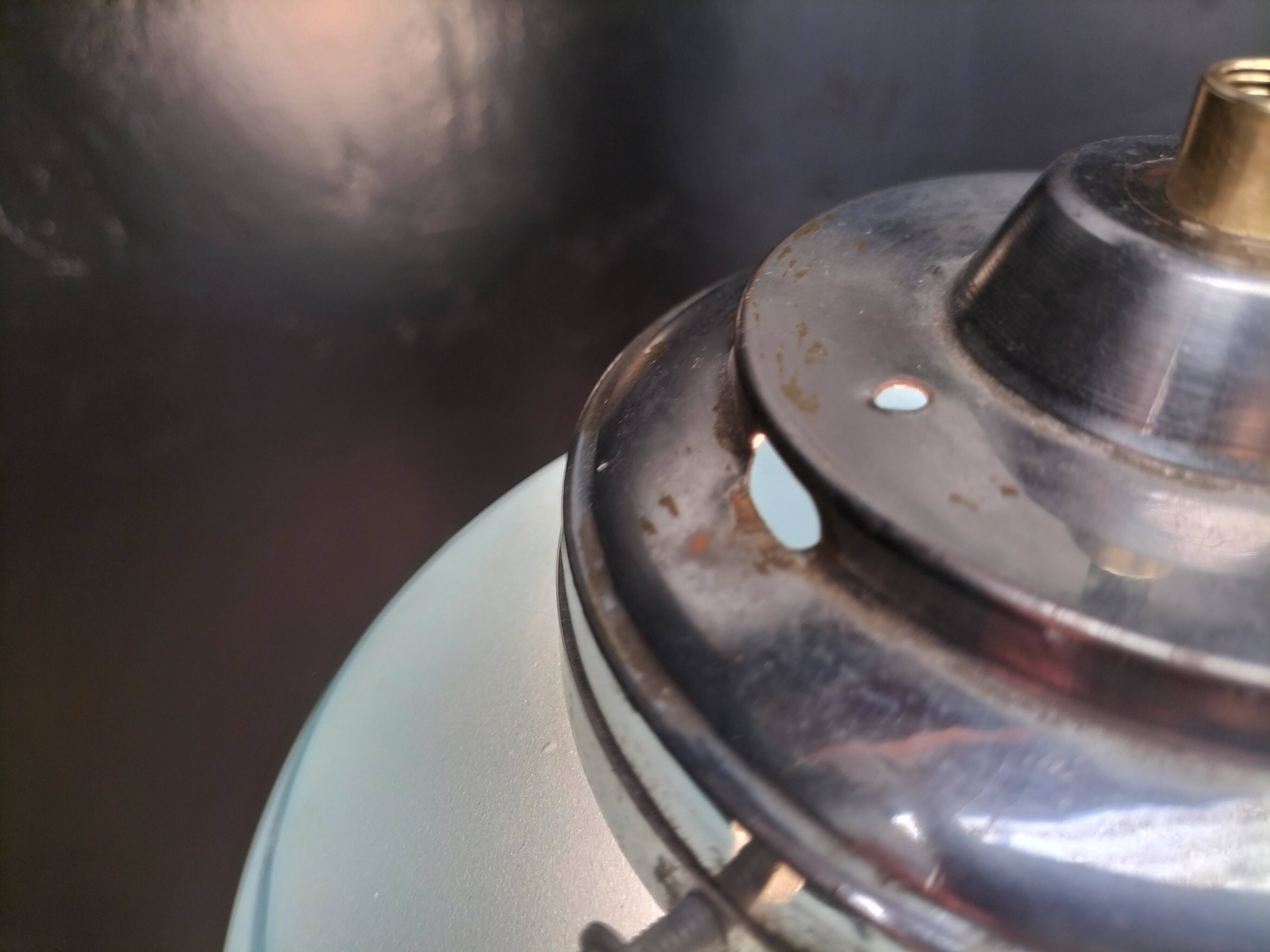 Blue glass ball pendant light