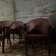 4 fauteuils en rotin foncé