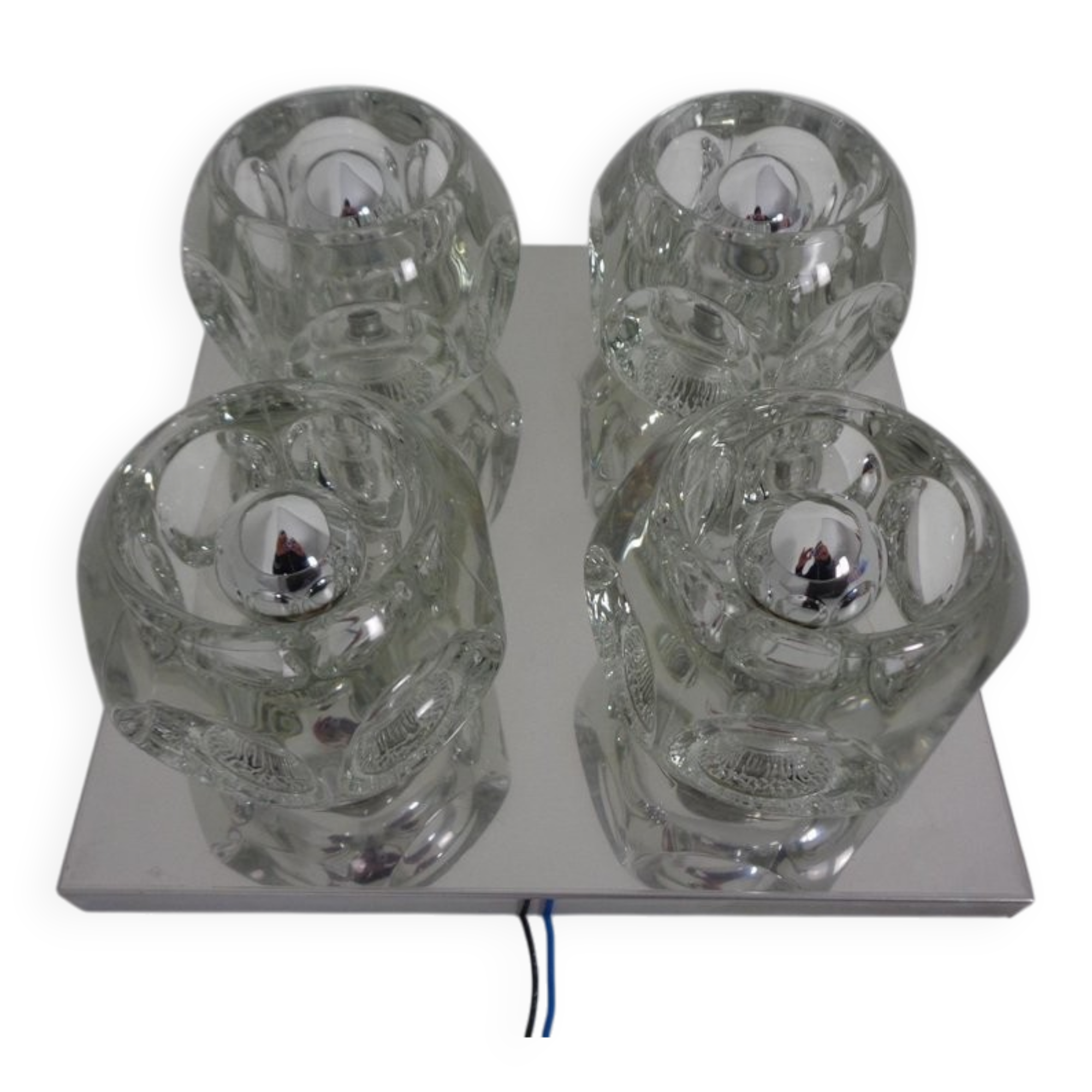 Space Age Glass Cube Lamp from Peill & Putzler, 1960s