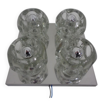 Space Age Glass Cube Lamp from Peill & Putzler, 1960s