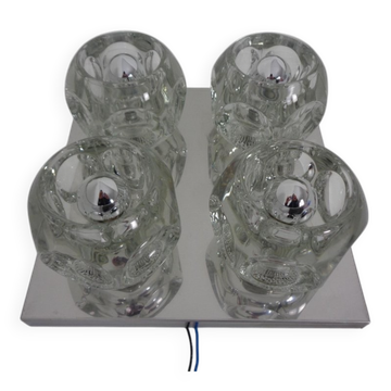 Space Age Glass Cube Lamp from Peill & Putzler, 1960s