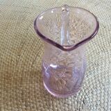 Pink glass pitcher