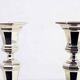 Pair of silver-plated metal candlesticks, BMF 1960