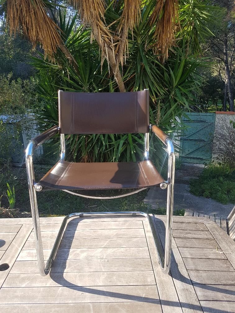 Fasem brown leather chair