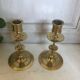 Pair of brass candle holders