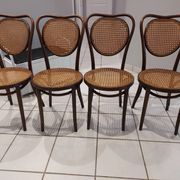 Suite of 4 chairs Bistrot cannage ZMP Radomsko for Thonet 1950s
