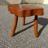 Brutalist style coffee table in vintage solid wood