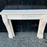 Louis XVI Style Fireplace in Pink Marble Circa 1980