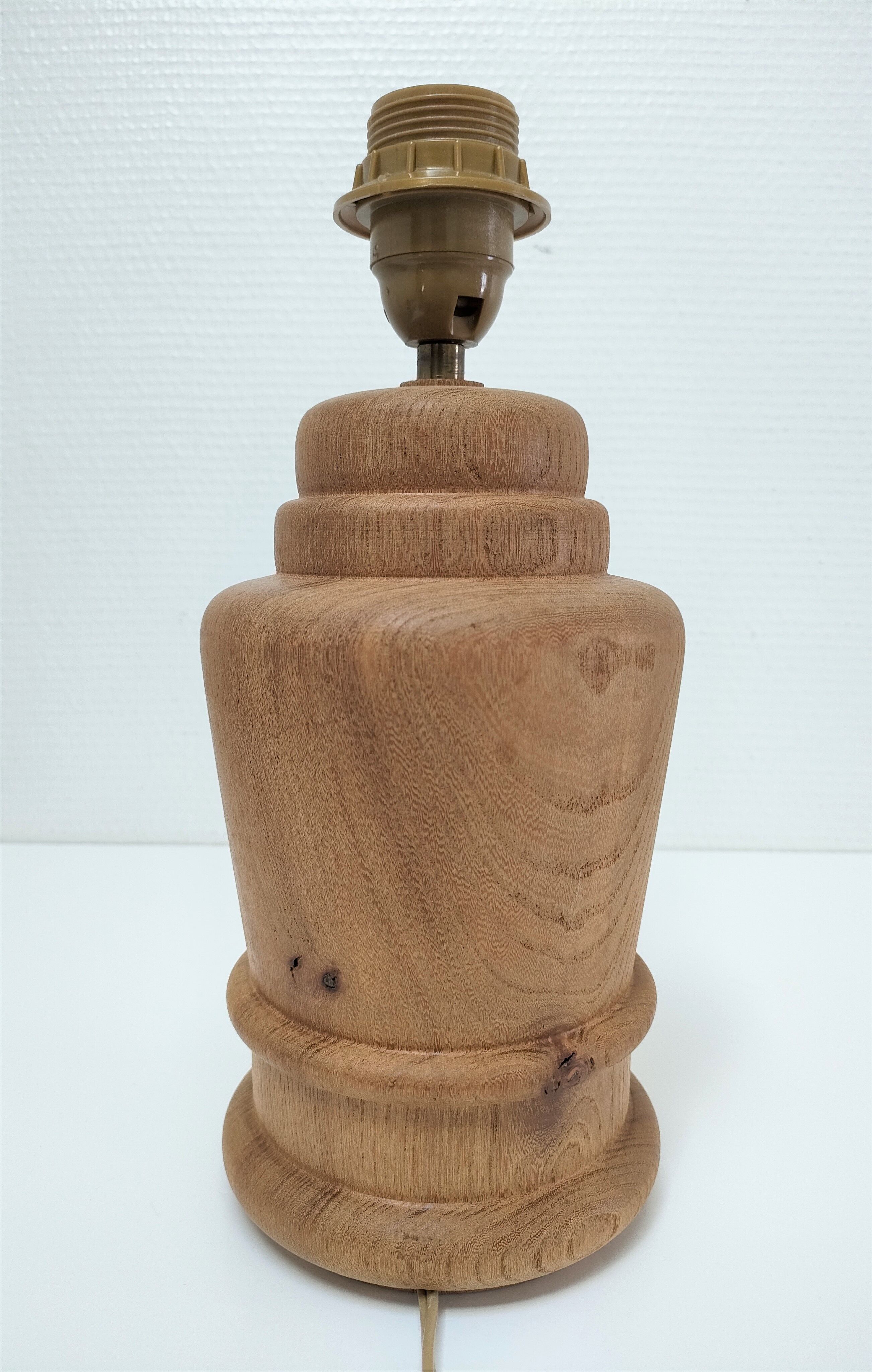 Lamp foot shape potiche solid wood turned vintage