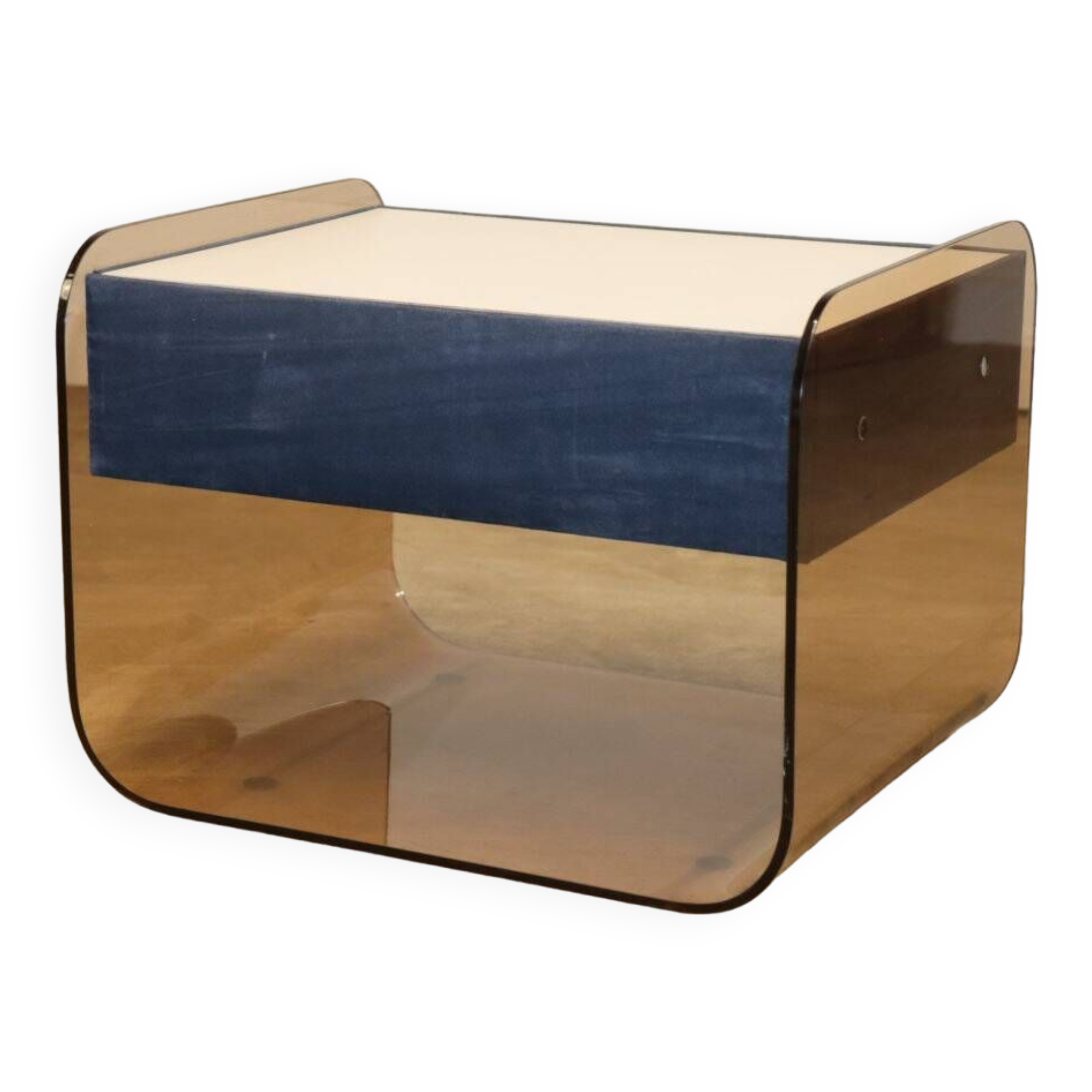 Table de chevet vintage style Michel Dumas en plexiglass, 1970