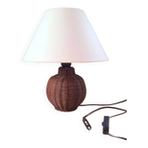 Woven wicker lamp