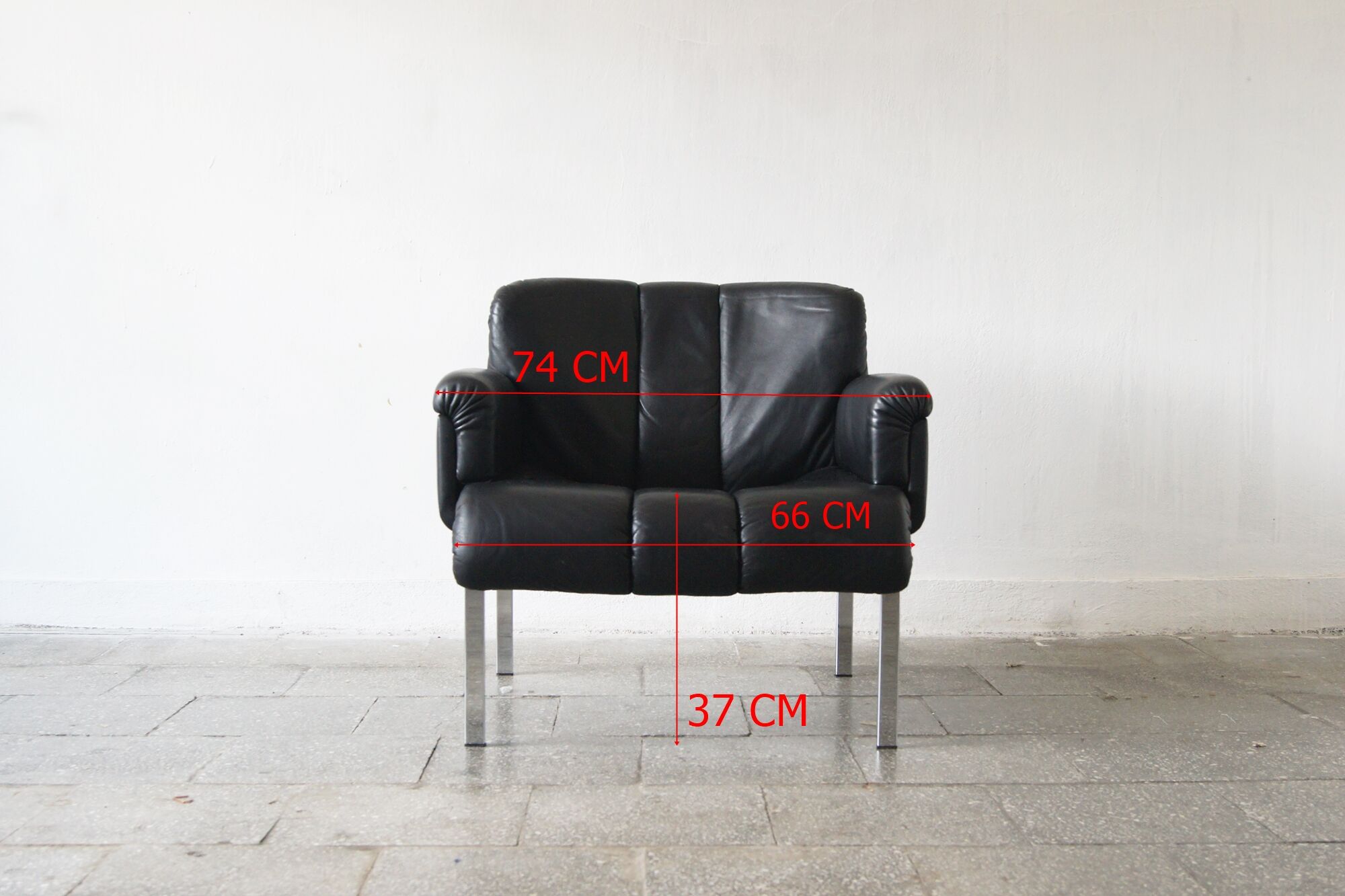 Girsberger Euro Chair in Black Leather by Hans Eichenberger