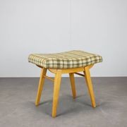 Mid-Century Upholstered Stool or Footstool, Czechoslovakia, 1970