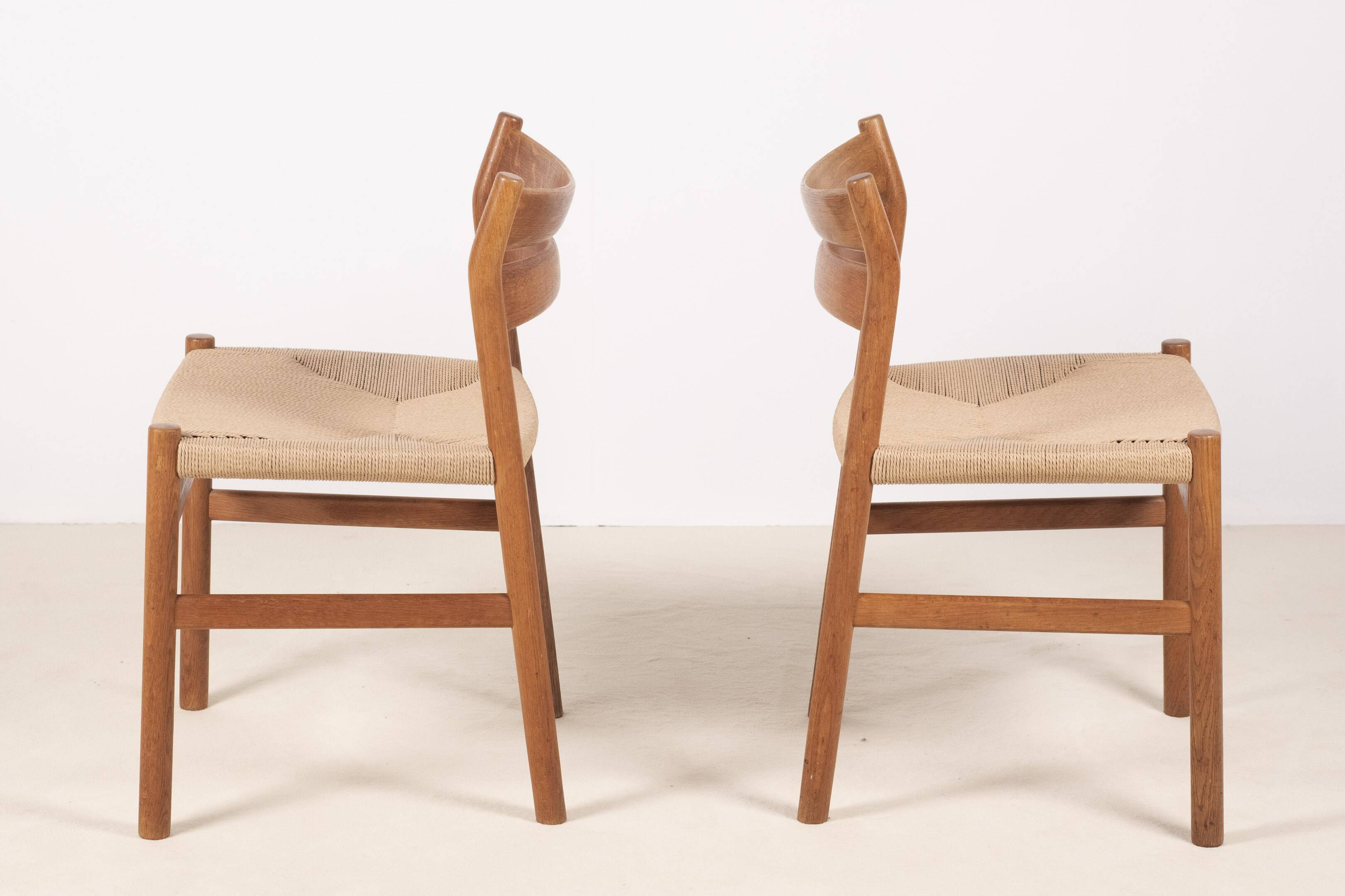 2x Børge Mogensen BM1 oak dining chairs, 1950s, Denmark