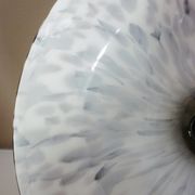Pendant light in white opal glass with black speckles, 1960s/1970s