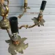 Antique cage chandelier in bronze, 6 lights, Louis XV style, in working condition, 4.8 kg.