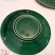 5 Antique Green Barbotine Earthenware Plates