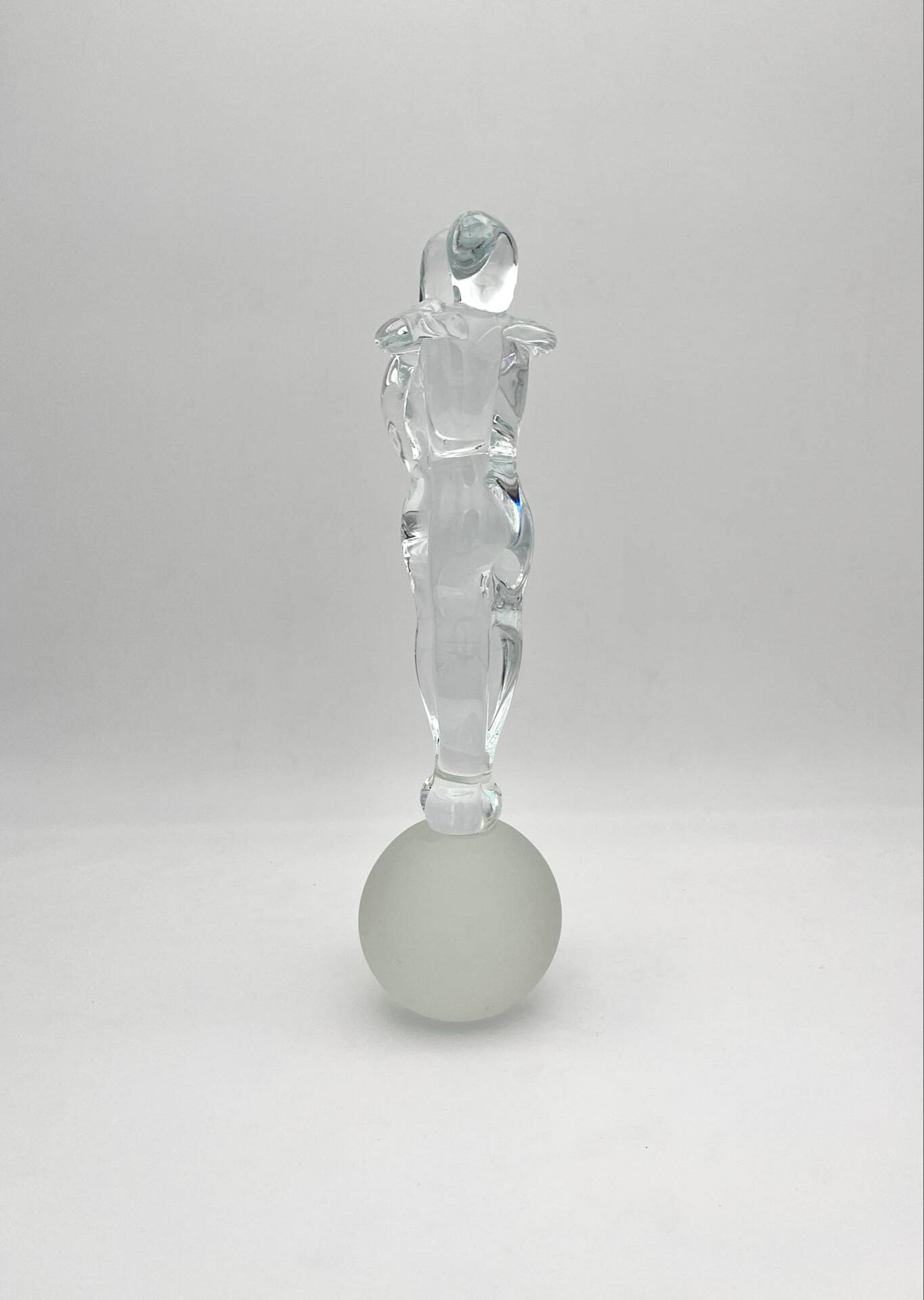Sculpture Amoureux Verre Massif Murano 2000 Signée Mathis Zane