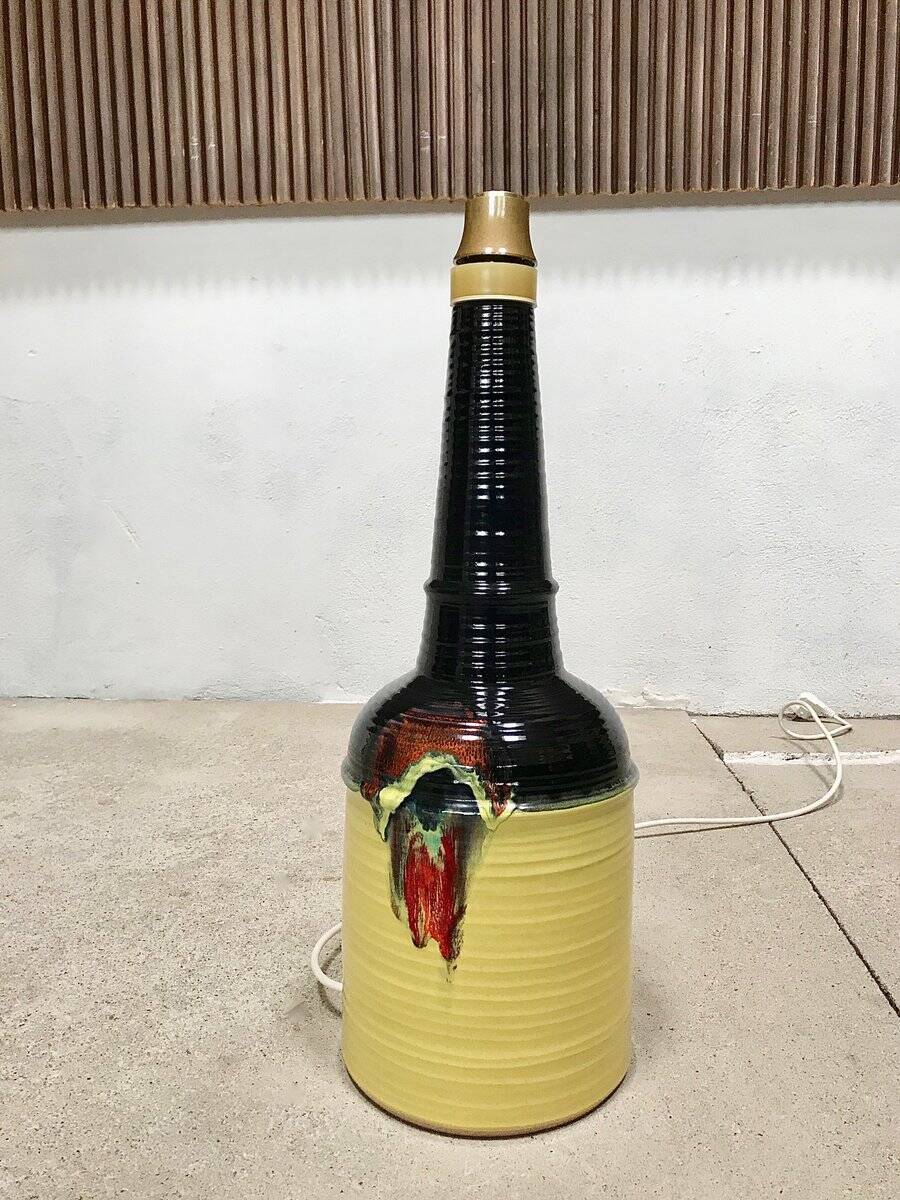 Large glazed ceramic art table lamp by Bjørn Wiinblad for Rosenthal, 1960s