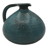 Ball-shaped vase in blue enamelled stoneware by Gérard HOFFMANN