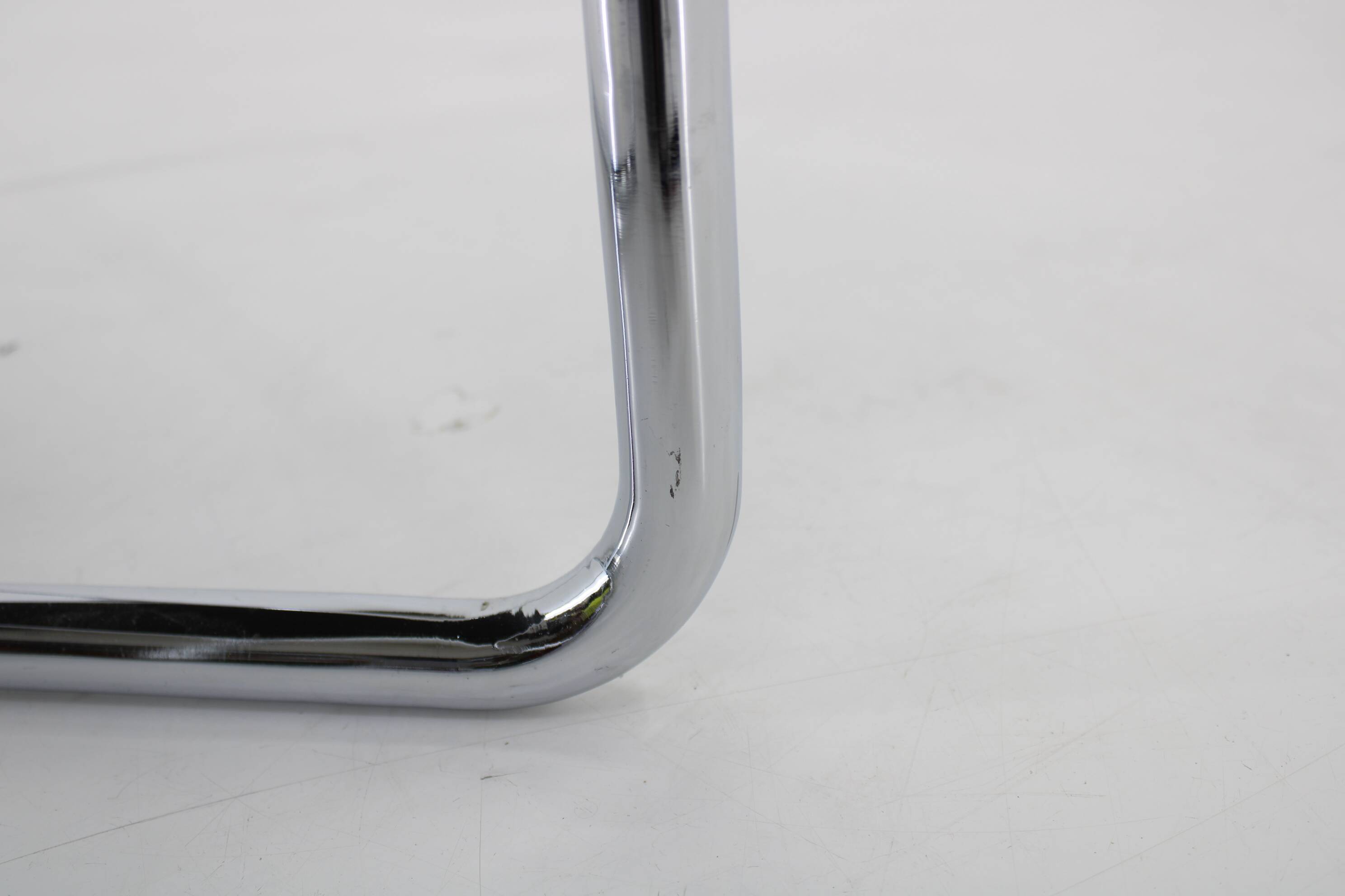 1940s Rare Restored Bauhaus Chrome Plated Adjustable Armchair in White Leather, Czechoslovakia