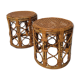 Tables d'appoint vintage en bambou et rotin
