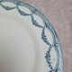 Set of 12 antique Salins "Petit Trianon" blue ironstone dinner plates.