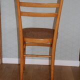 Light beech chair with caned seat