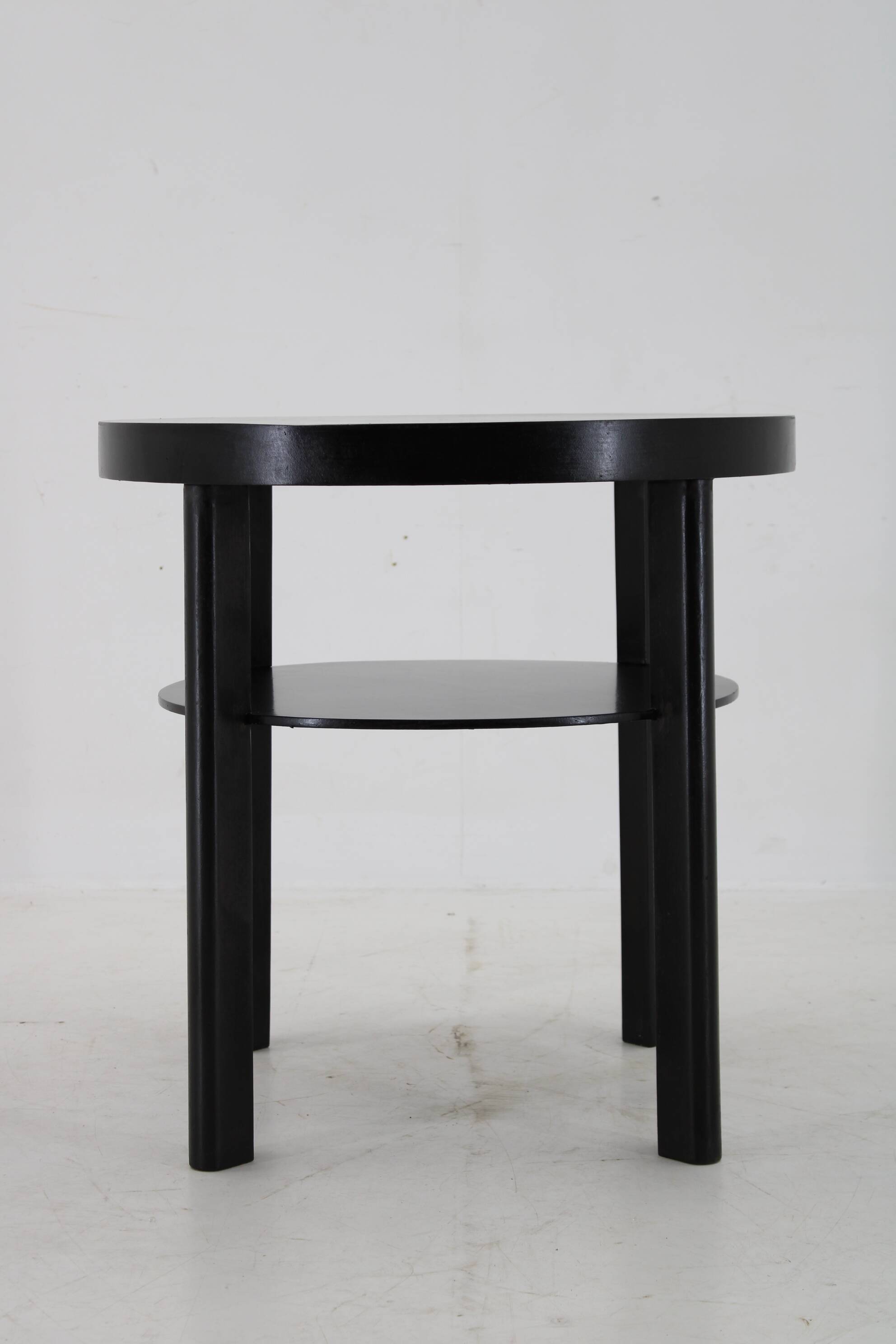 1940s Art Deco Round Coffee Table , Czechoslovakia