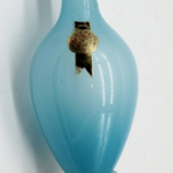 Blue and white opaline vase