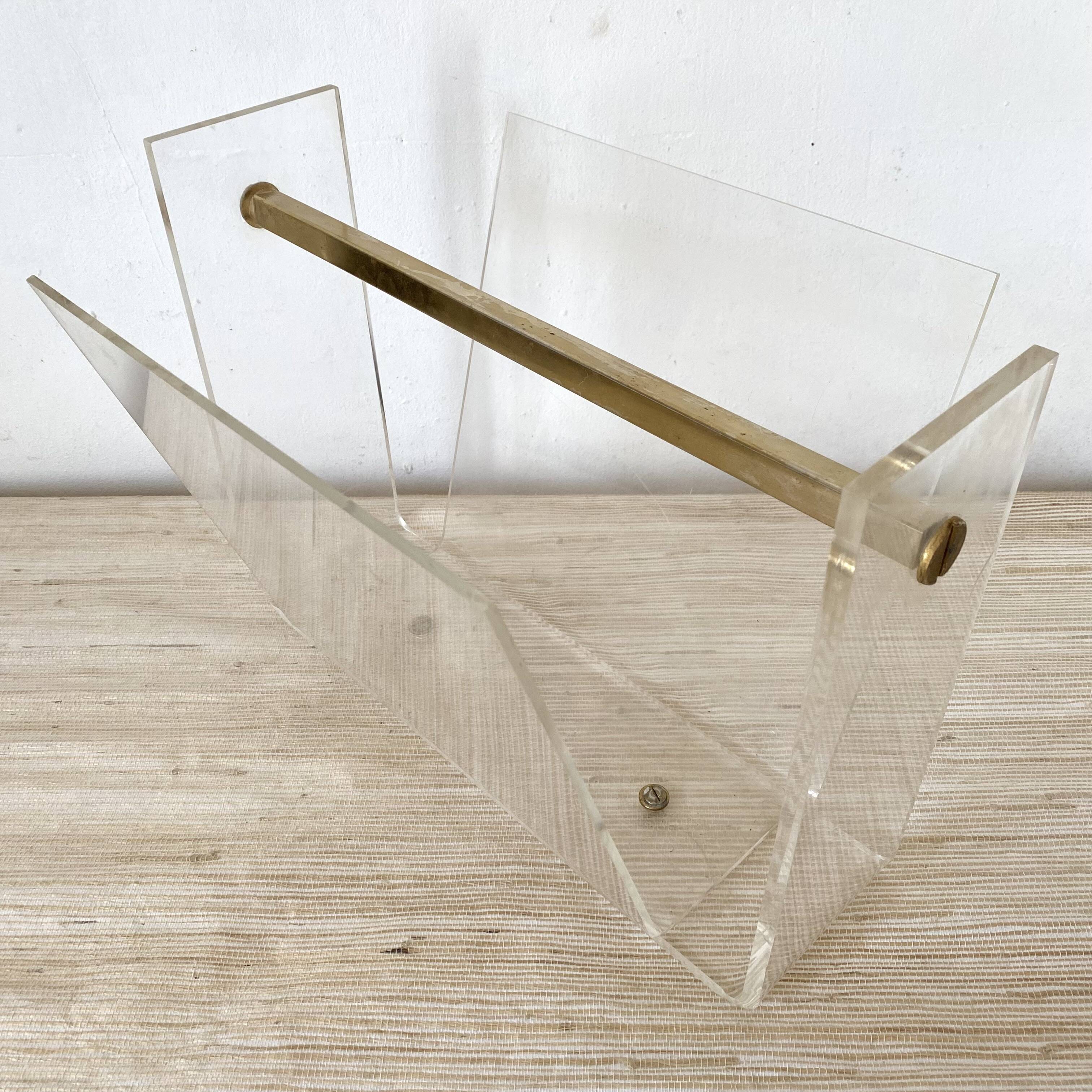 Vintage David Lange magazine rack for Roche Bobois, 1970s