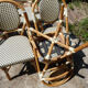 Chairs of terrace bistro type parisien in rattan et scoubidou