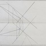 Old drawing - study of geometry - Ecole Royale Polytechnique 1824