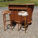 Corner bar and old stool from the 60s/ 70s, seventies skaï, vintage
