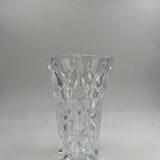 Flared vase in worked crystal