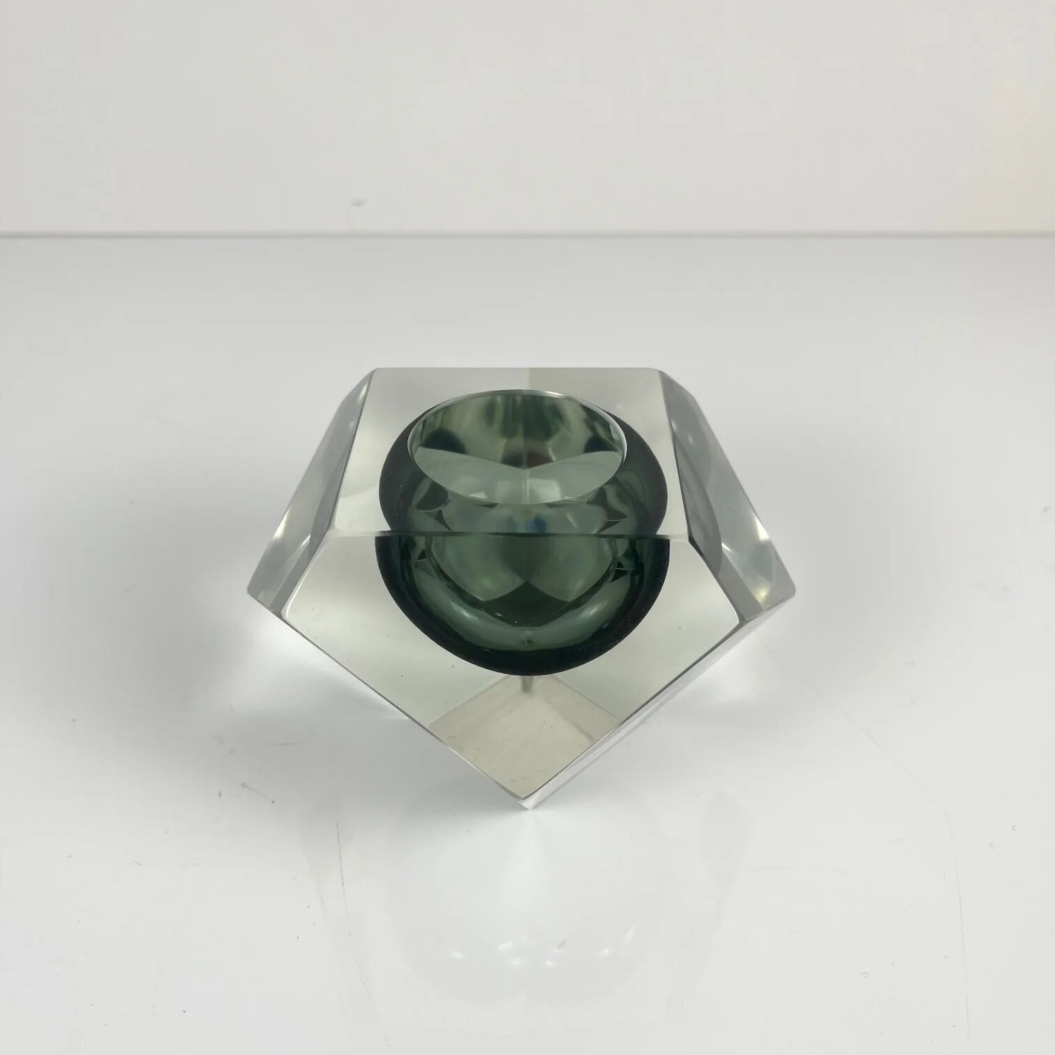 Cendrier / vide poche Sommerso en verre de Murano, forme diamant, Italie, 1970