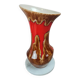 Large vintage vase signed Baudin 83 – red and brown enamelled
