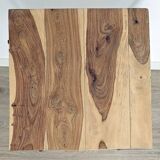 Oak and metal side table — industrial / art deco design