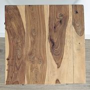 Oak and metal side table — industrial / art deco design