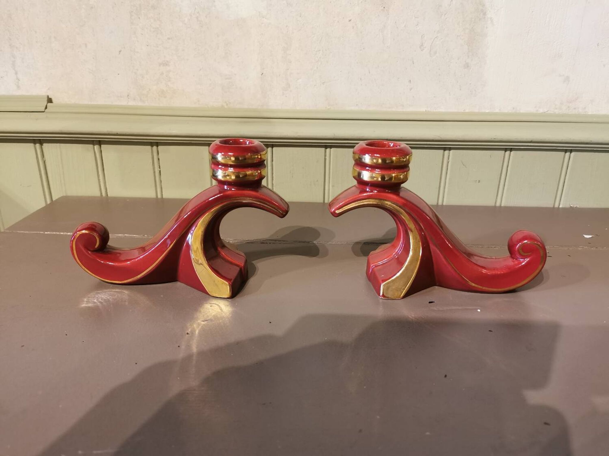 Paire de bougeoirs vintage