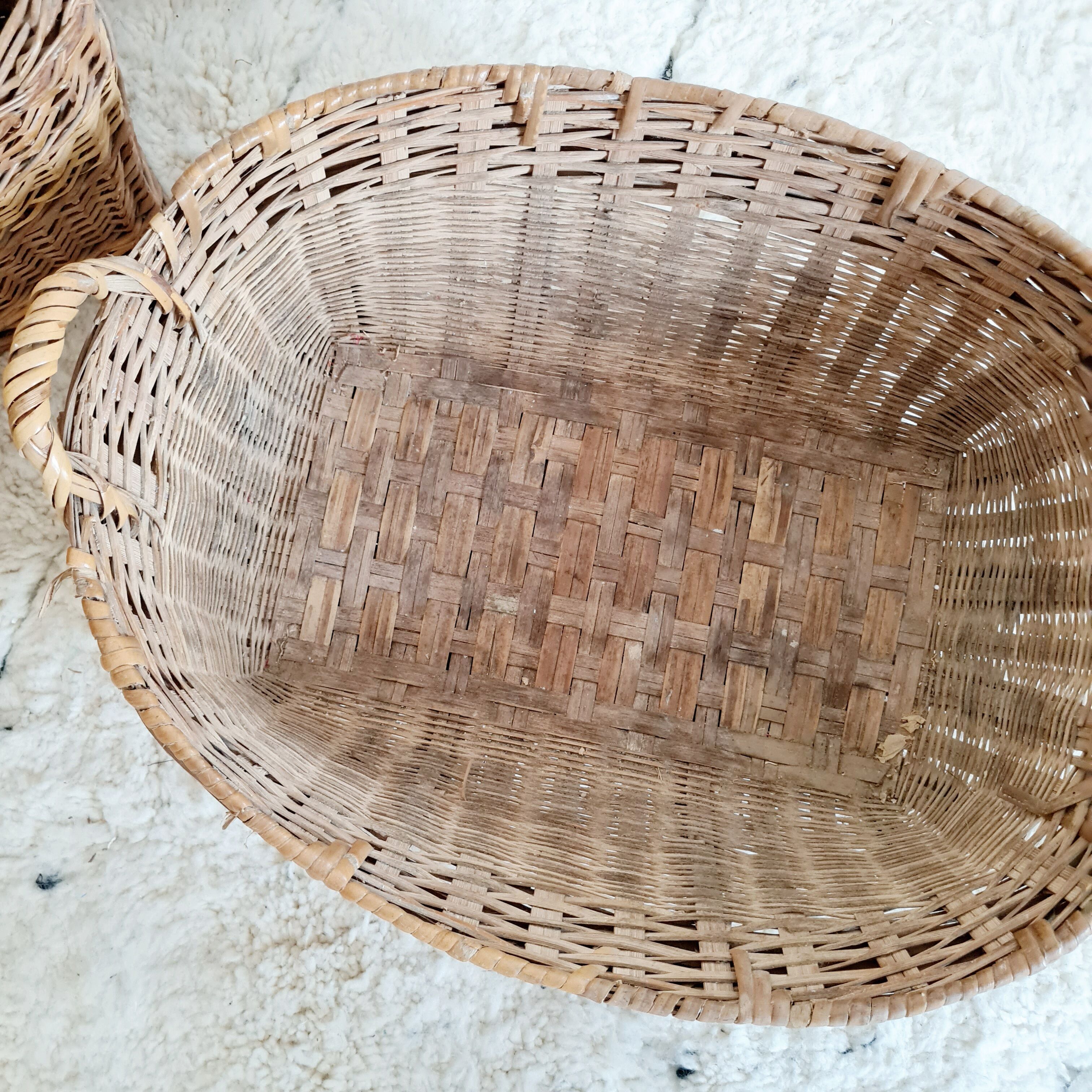 Old rattan basket or basket