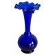 Blue mid-century vase with frills, Europe, 1960s