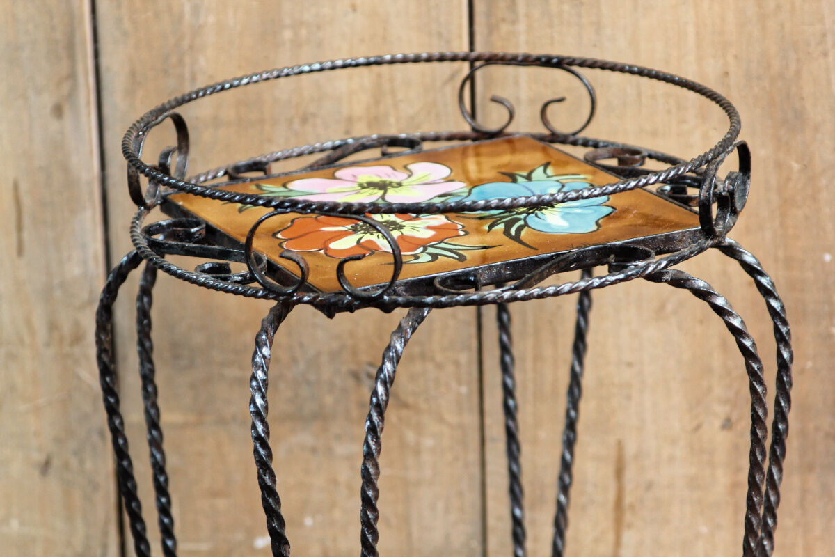 Wrought iron pedestal table Vallauris