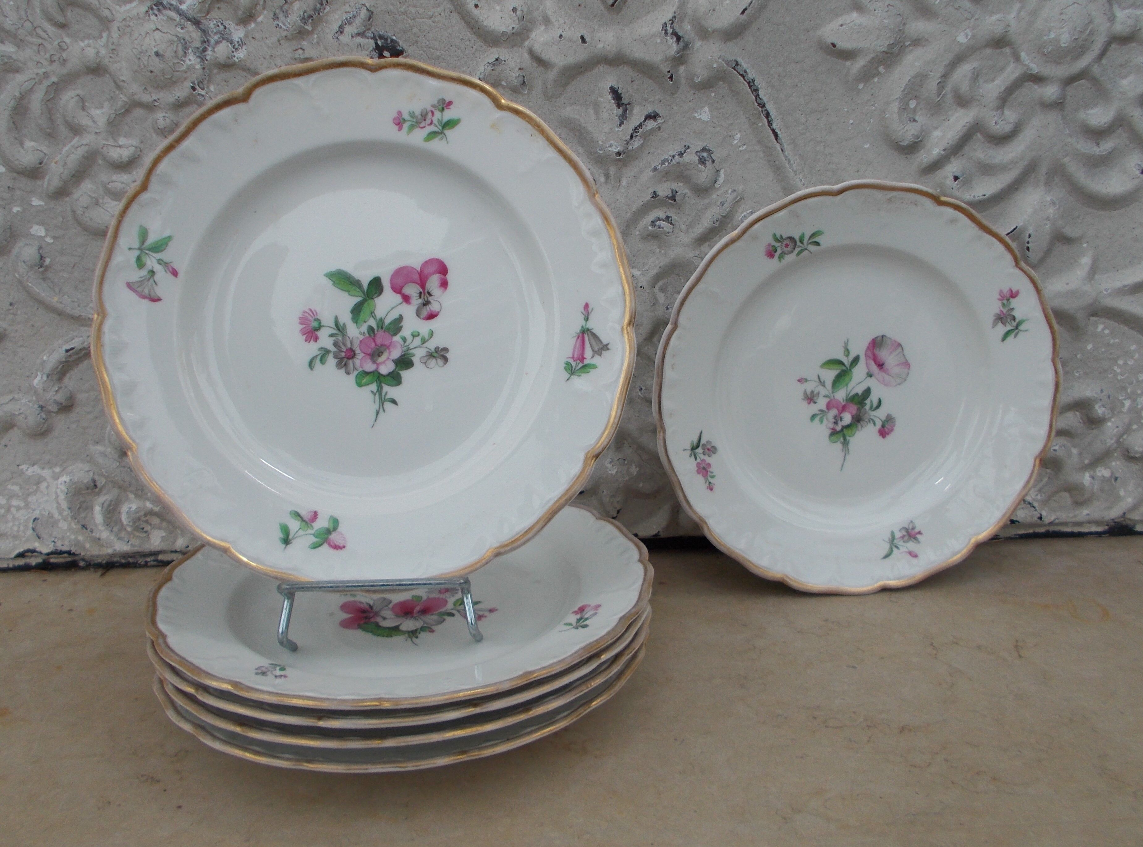 6 flat plates antique porcelain KPM Berlin