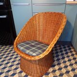 Vintage rattan armchair