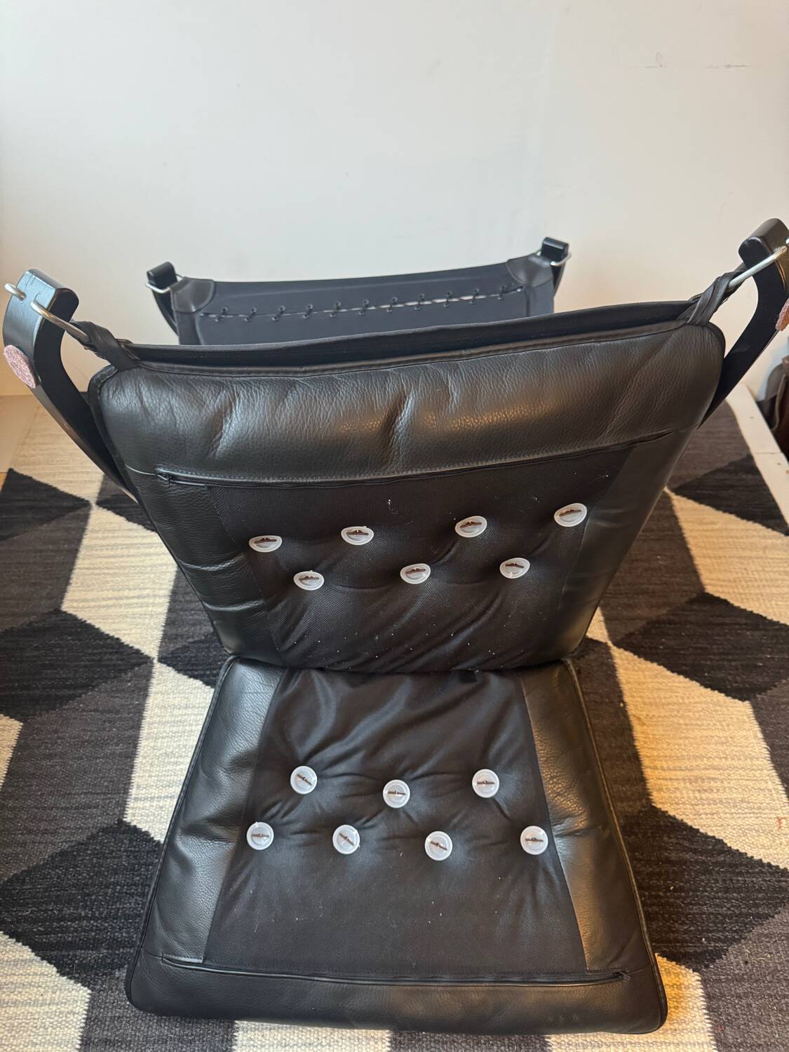 "Lounge chair 'Falcon' in black leather by Sigurd Ressel, Norway"