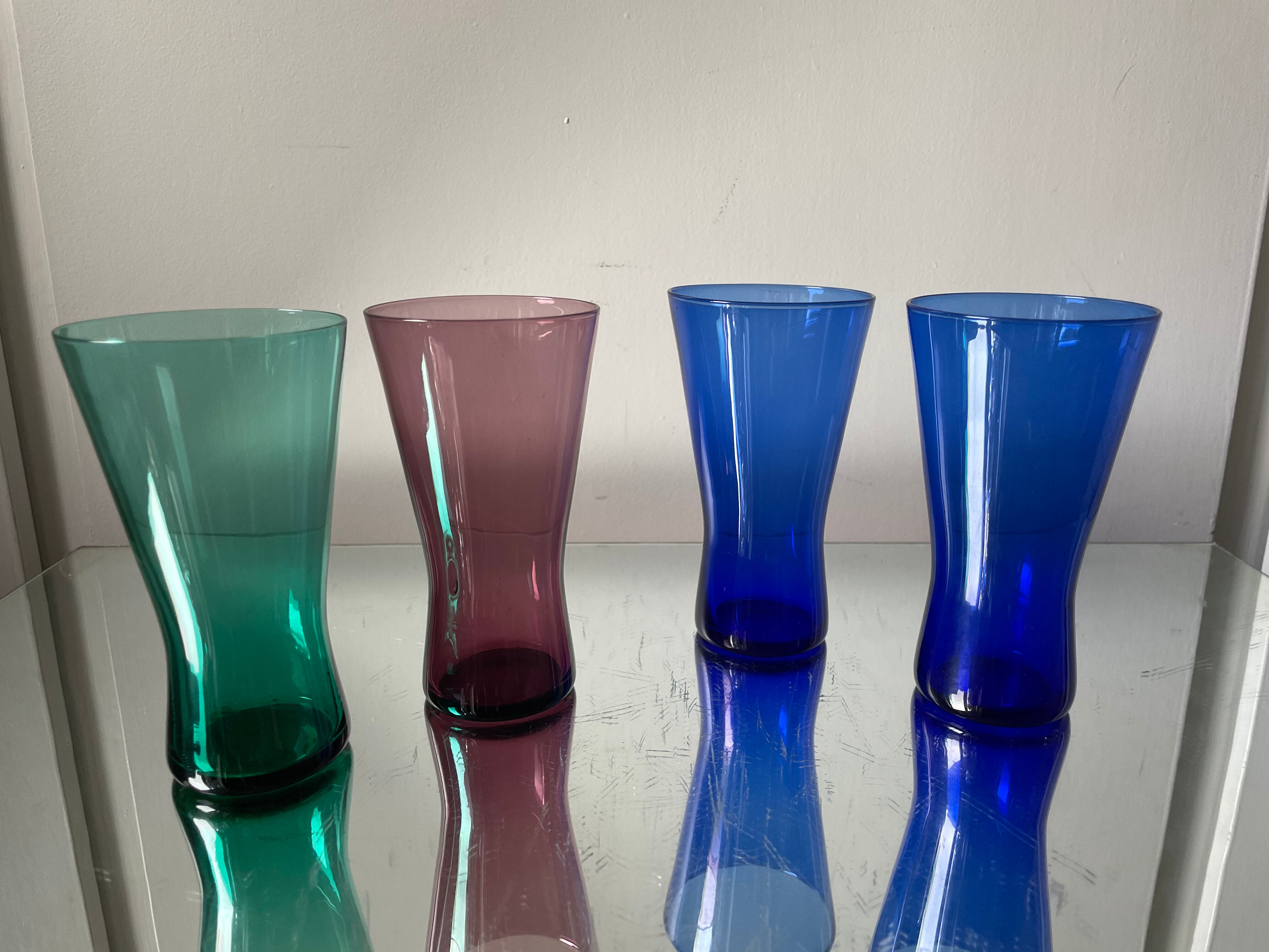 4 Danish 1950’s Glasses in different colors